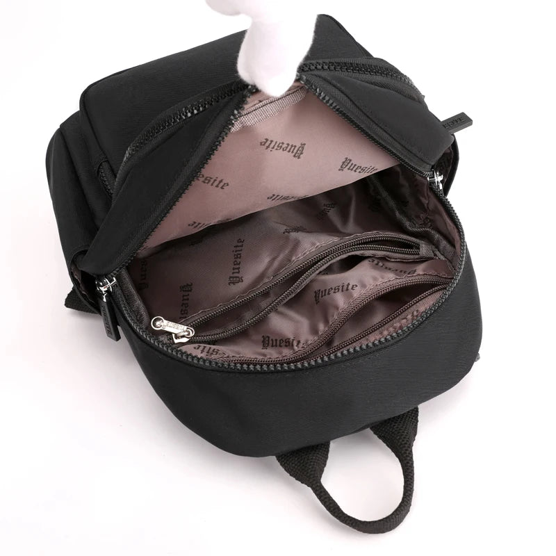 New High-Quality Waterproof Nylon Fabric Women's Backpack Fashion Mini Shopping Backpack Small Bag Ladies Shoulder Bag