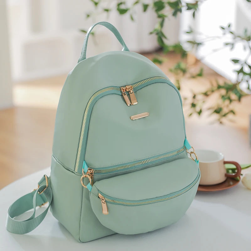 New High-capacity Casual Backpack Women Black Waterproof Nylon School Bags for Girls Multifunctional Fashion Travel Tote Packbag
