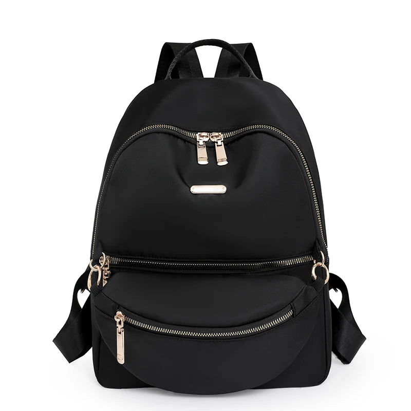 New High-capacity Casual Backpack Women Black Waterproof Nylon School Bags for Girls Multifunctional Fashion Travel Tote Packbag