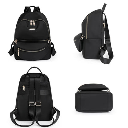 New High-capacity Casual Backpack Women Black Waterproof Nylon School Bags for Girls Multifunctional Fashion Travel Tote Packbag