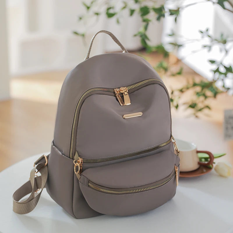 New High-capacity Casual Backpack Women Black Waterproof Nylon School Bags for Girls Multifunctional Fashion Travel Tote Packbag