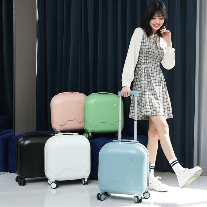 New Ice Cream Trolley Cabin Suitcase Lightweight Female Fresh Student 18 Inch Suitcase Male Silent Wheel Suitcase