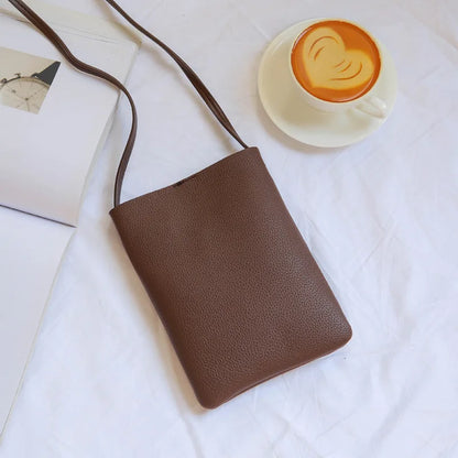 New Japanese Lychee Pattern Mobile Phone Bag for Women Simple Fashion Small Crossbody Bag Shoulder Bags Mini Luxury Handbag