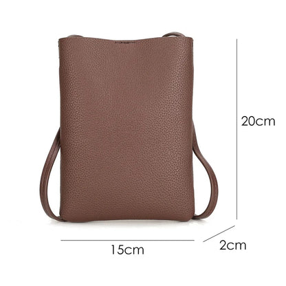 New Japanese Lychee Pattern Mobile Phone Bag for Women Simple Fashion Small Crossbody Bag Shoulder Bags Mini Luxury Handbag