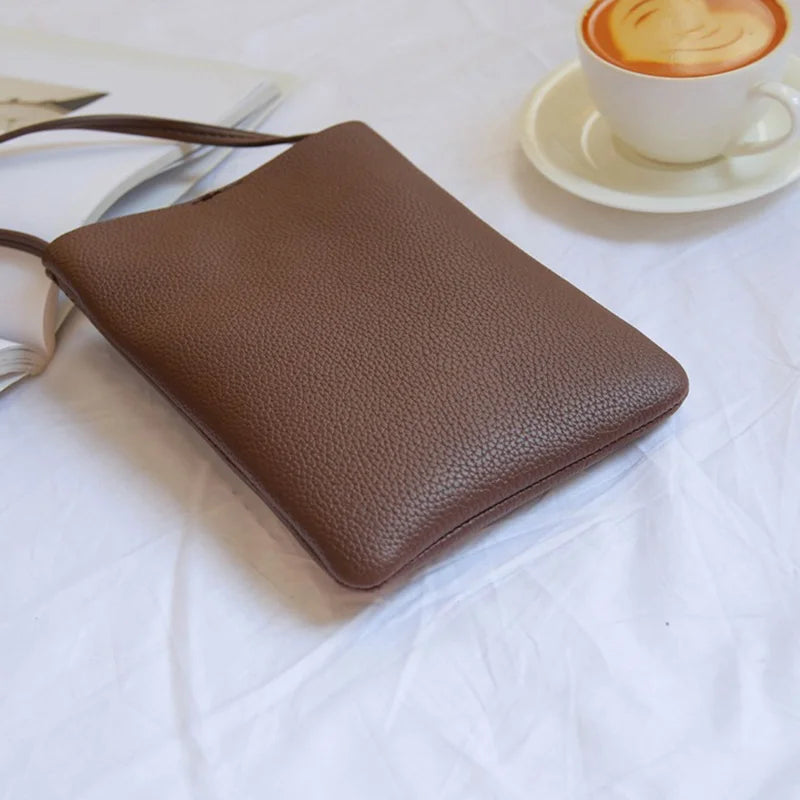 New Japanese Lychee Pattern Mobile Phone Bag for Women Simple Fashion Small Crossbody Bag Shoulder Bags Mini Luxury Handbag