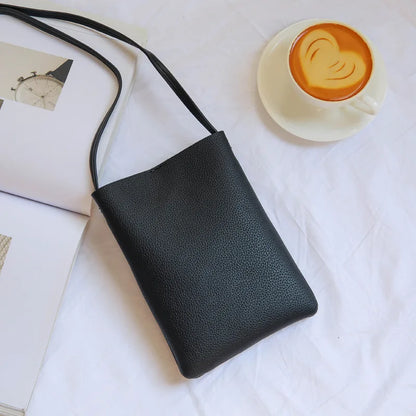 New Japanese Lychee Pattern Mobile Phone Bag for Women Simple Fashion Small Crossbody Bag Shoulder Bags Mini Luxury Handbag