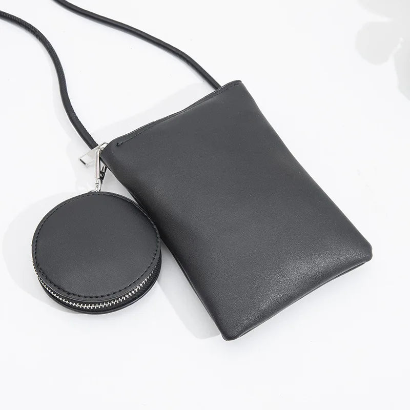 New Japanese Mini Mobile Phone Bag Zipper Shoulder Bags with Coin Purse Trend Designer Woman Female Small Flap Handbag and Purse