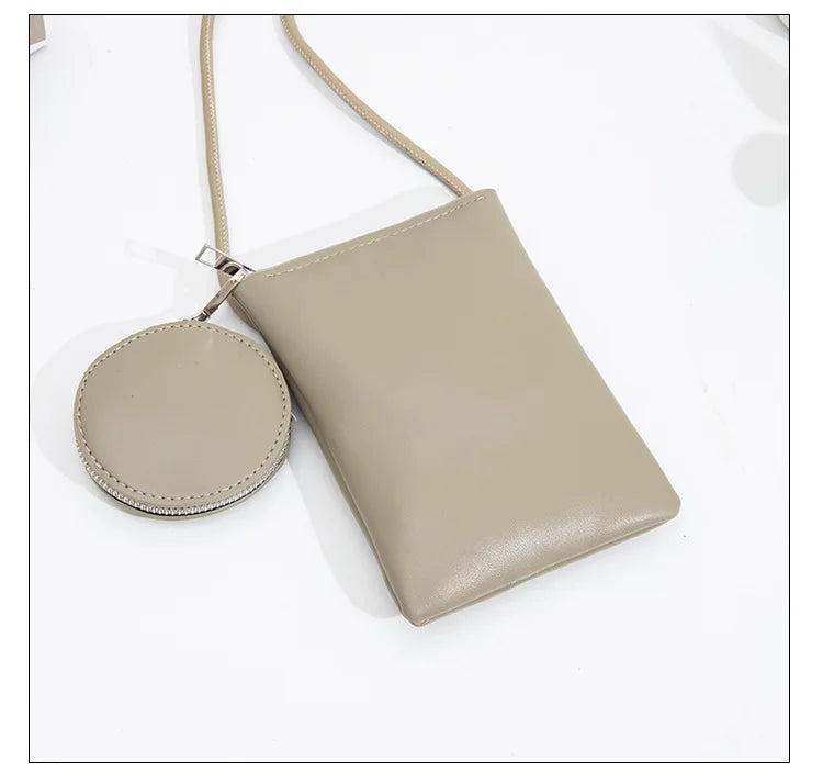 New Japanese Mini Mobile Phone Bag Zipper Shoulder Bags with Coin Purse Trend Designer Woman Female Small Flap Handbag and Purse
