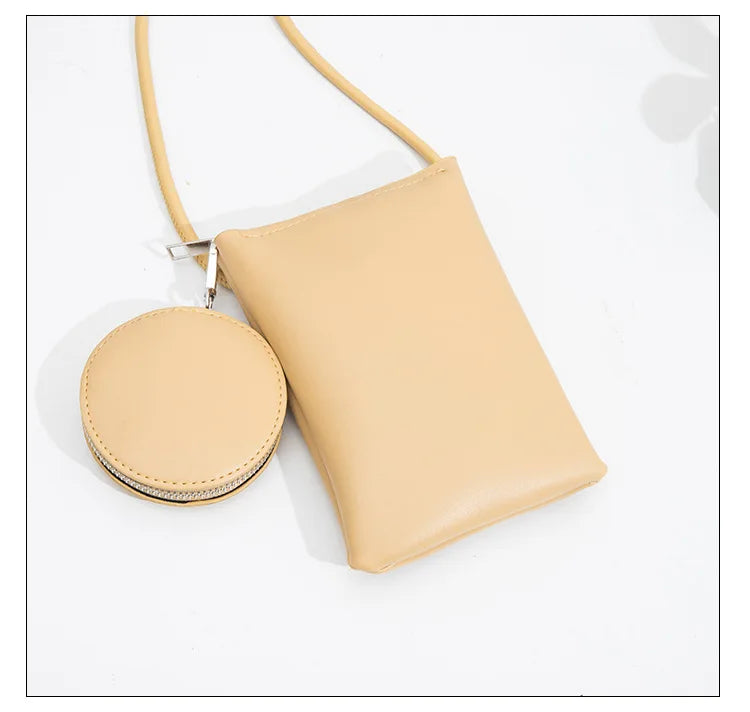 New Japanese Mini Mobile Phone Bag Zipper Shoulder Bags with Coin Purse Trend Designer Woman Female Small Flap Handbag and Purse