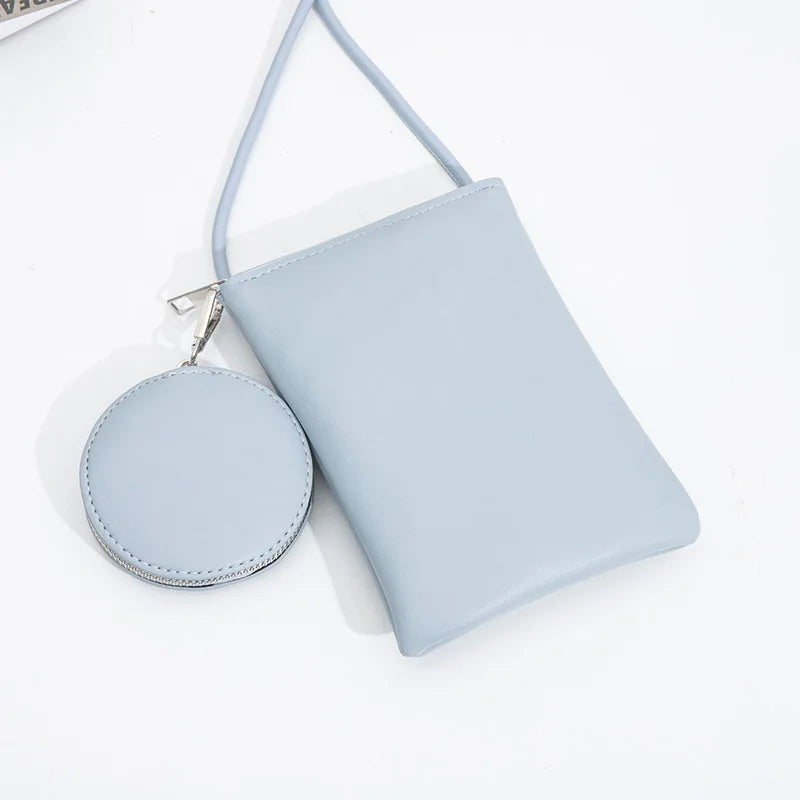 New Japanese Mini Mobile Phone Bag Zipper Shoulder Bags with Coin Purse Trend Designer Woman Female Small Flap Handbag and Purse