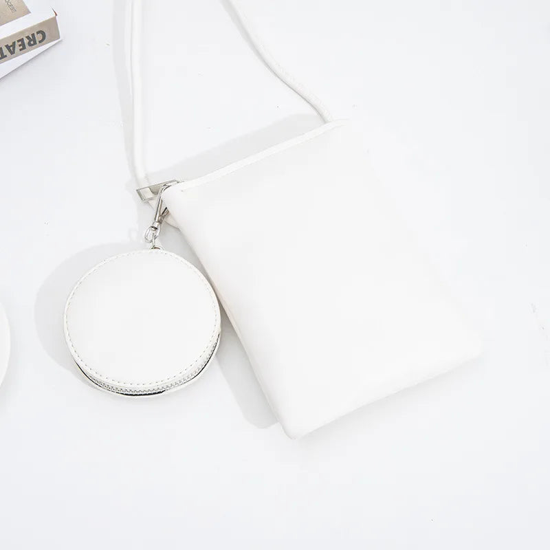 New Japanese Mini Mobile Phone Bag Zipper Shoulder Bags with Coin Purse Trend Designer Woman Female Small Flap Handbag and Purse