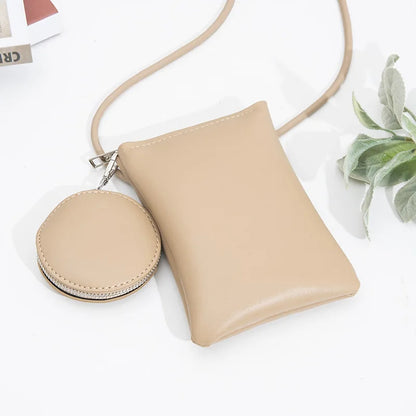 New Japanese Mini Mobile Phone Bag Zipper Shoulder Bags with Coin Purse Trend Designer Woman Female Small Flap Handbag and Purse