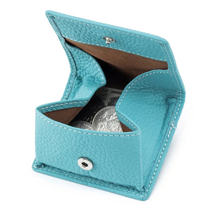 New Japanese Style Top Layer Cowhide Mini Women's Leather Buckle Coin Purse Storage of Small Wallet Compact Money Bag