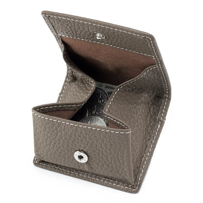 New Japanese Style Top Layer Cowhide Mini Women's Leather Buckle Coin Purse Storage of Small Wallet Compact Money Bag