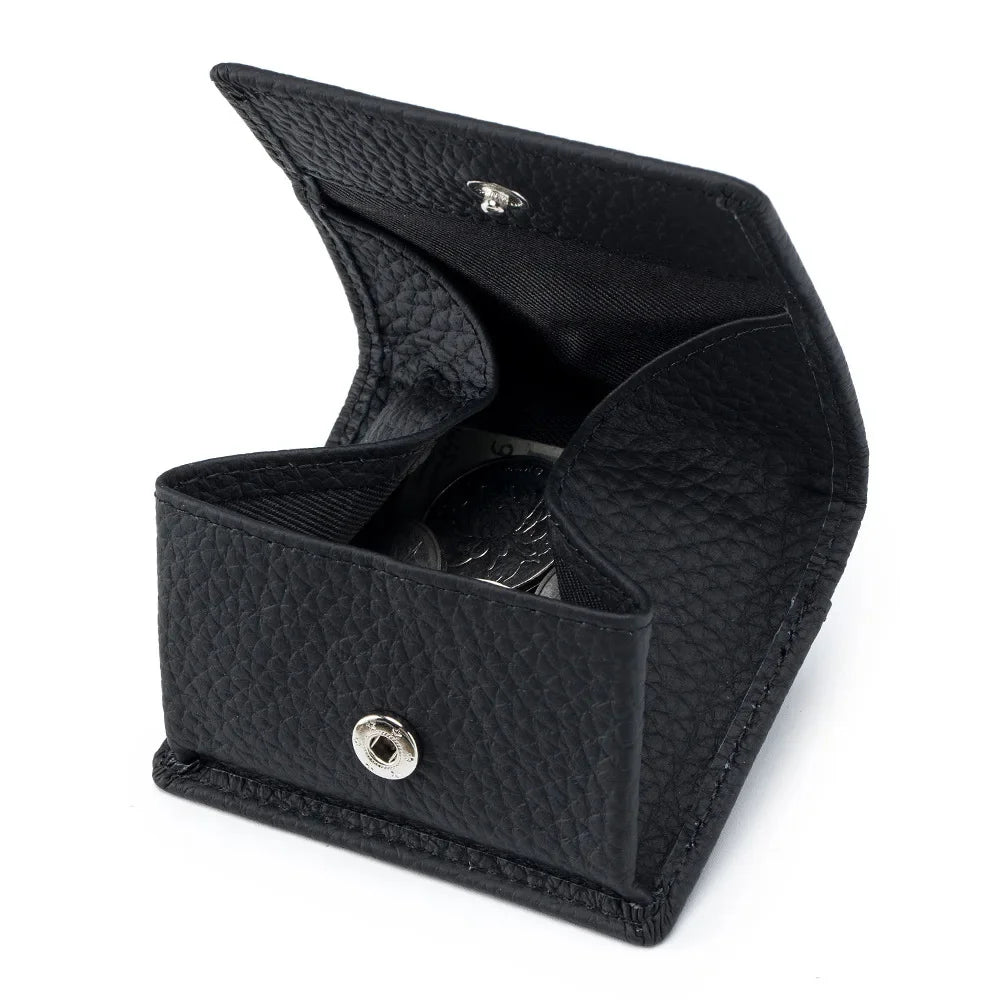 New Japanese Style Top Layer Cowhide Mini Women's Leather Buckle Coin Purse Storage of Small Wallet Compact Money Bag