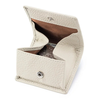 New Japanese Style Top Layer Cowhide Mini Women's Leather Buckle Coin Purse Storage of Small Wallet Compact Money Bag