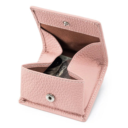 New Japanese Style Top Layer Cowhide Mini Women's Leather Buckle Coin Purse Storage of Small Wallet Compact Money Bag