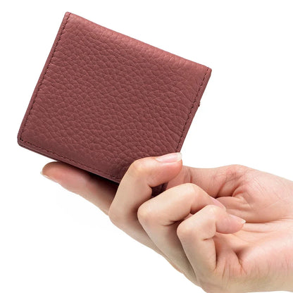 New Japanese Style Top Layer Cowhide Mini Women's Leather Buckle Coin Purse Storage of Small Wallet Compact Money Bag