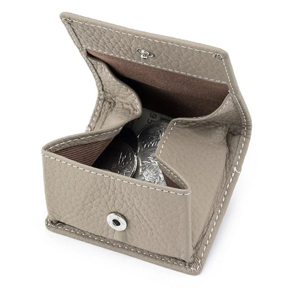 New Japanese Style Top Layer Cowhide Mini Women's Leather Buckle Coin Purse Storage of Small Wallet Compact Money Bag