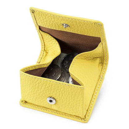 New Japanese Style Top Layer Cowhide Mini Women's Leather Buckle Coin Purse Storage of Small Wallet Compact Money Bag