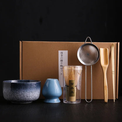 New Japanese Tea Matcha Brush Bai Ben Li Combination Song Dynasty Pointing Tea Matcha Beater Tool Set Gift Box