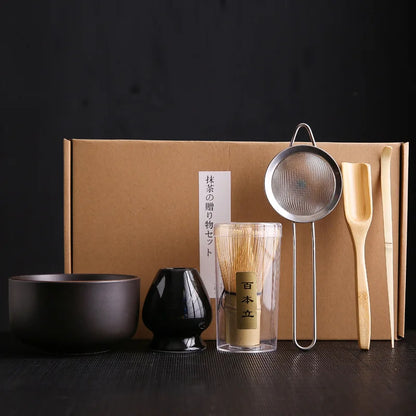 New Japanese Tea Matcha Brush Bai Ben Li Combination Song Dynasty Pointing Tea Matcha Beater Tool Set Gift Box