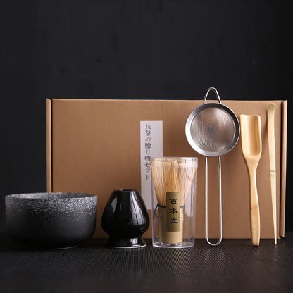 New Japanese Tea Matcha Brush Bai Ben Li Combination Song Dynasty Pointing Tea Matcha Beater Tool Set Gift Box