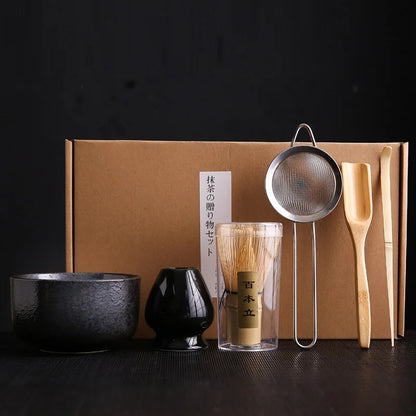 New Japanese Tea Matcha Brush Bai Ben Li Combination Song Dynasty Pointing Tea Matcha Beater Tool Set Gift Box