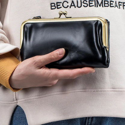 New Japanese-style Multi-functional Long Wallet for Women, Soft Leather Coin Purse, Clutch Bag with Zipper, Large Capaci