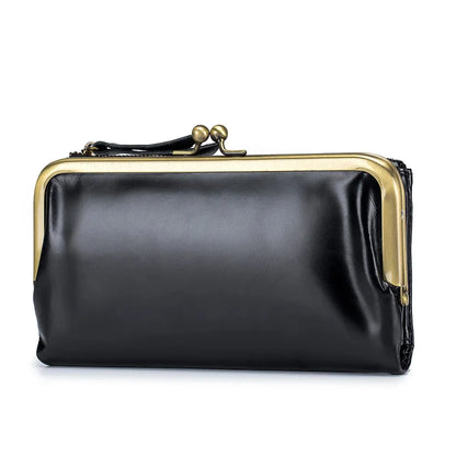 New Japanese-style Multi-functional Long Wallet for Women, Soft Leather Coin Purse, Clutch Bag with Zipper, Large Capaci