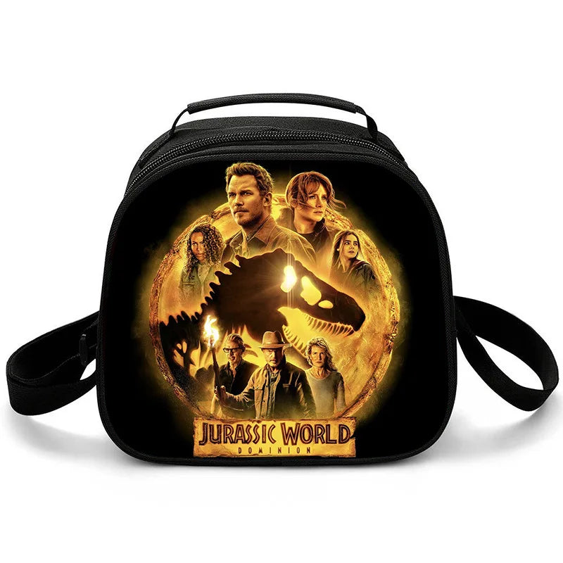 New Jurassic World Dinosaur Boys Girls Kids Crossbody Bags Lunch Box Satchel Lunch Tote Lunch Bag for Children