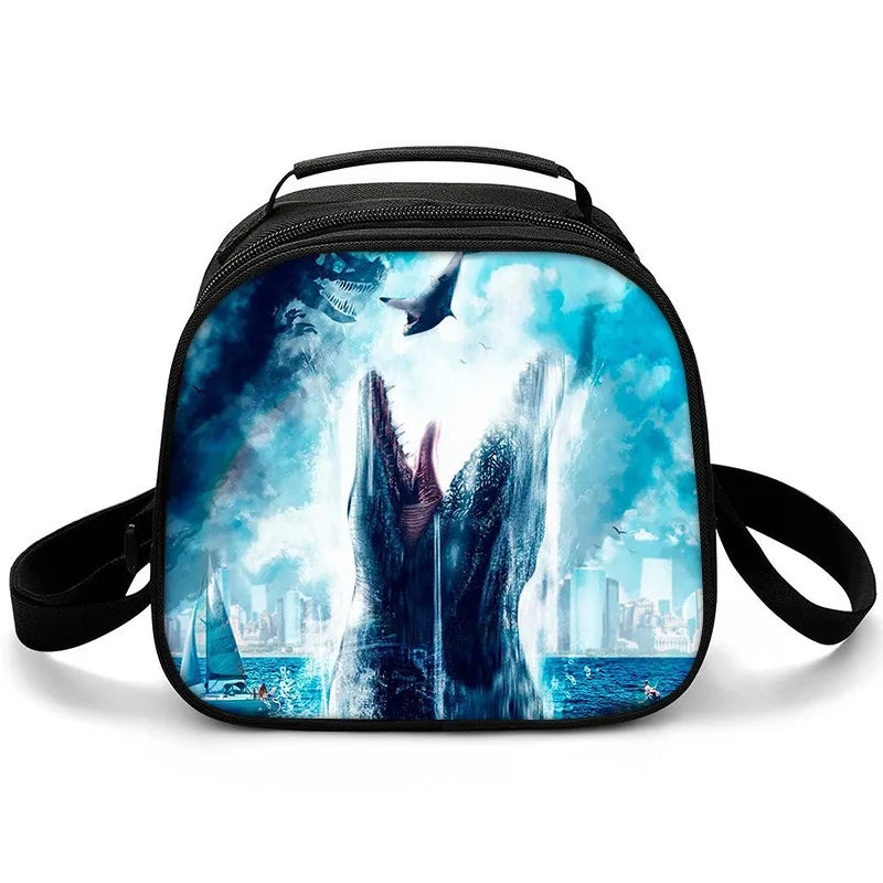 New Jurassic World Dinosaur Boys Girls Kids Crossbody Bags Lunch Box Satchel Lunch Tote Lunch Bag for Children