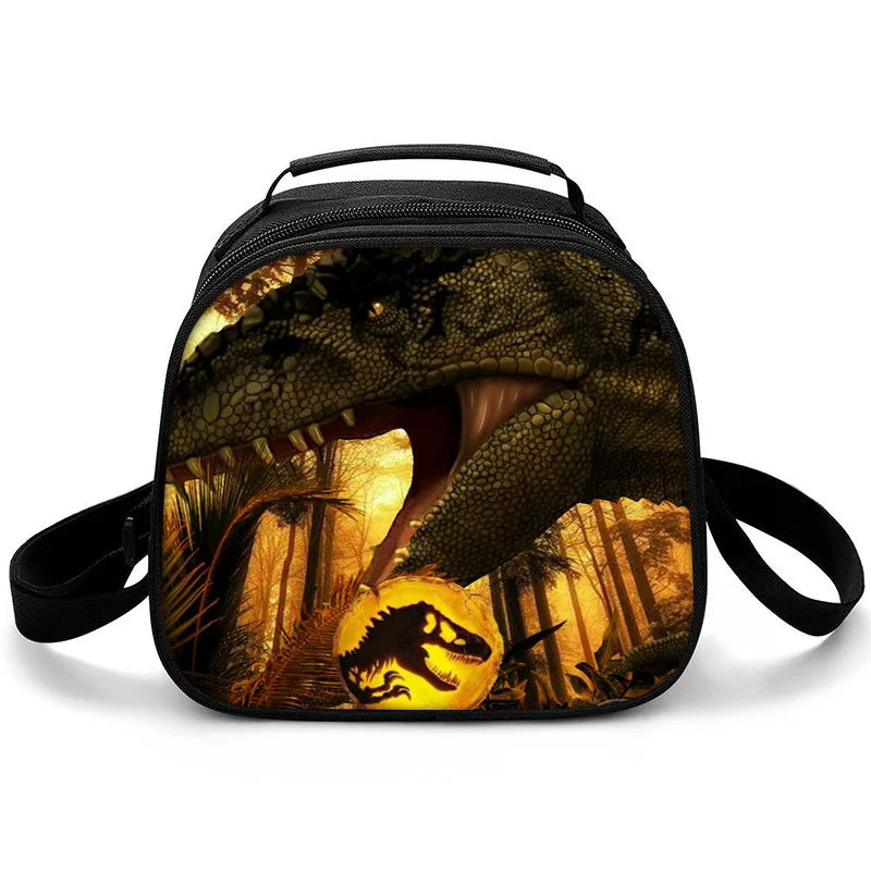 New Jurassic World Dinosaur Boys Girls Kids Crossbody Bags Lunch Box Satchel Lunch Tote Lunch Bag for Children