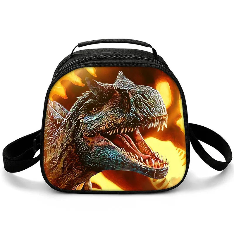 New Jurassic World Dinosaur Boys Girls Kids Crossbody Bags Lunch Box Satchel Lunch Tote Lunch Bag for Children