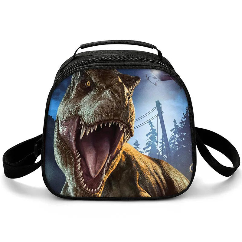 New Jurassic World Dinosaur Boys Girls Kids Crossbody Bags Lunch Box Satchel Lunch Tote Lunch Bag for Children