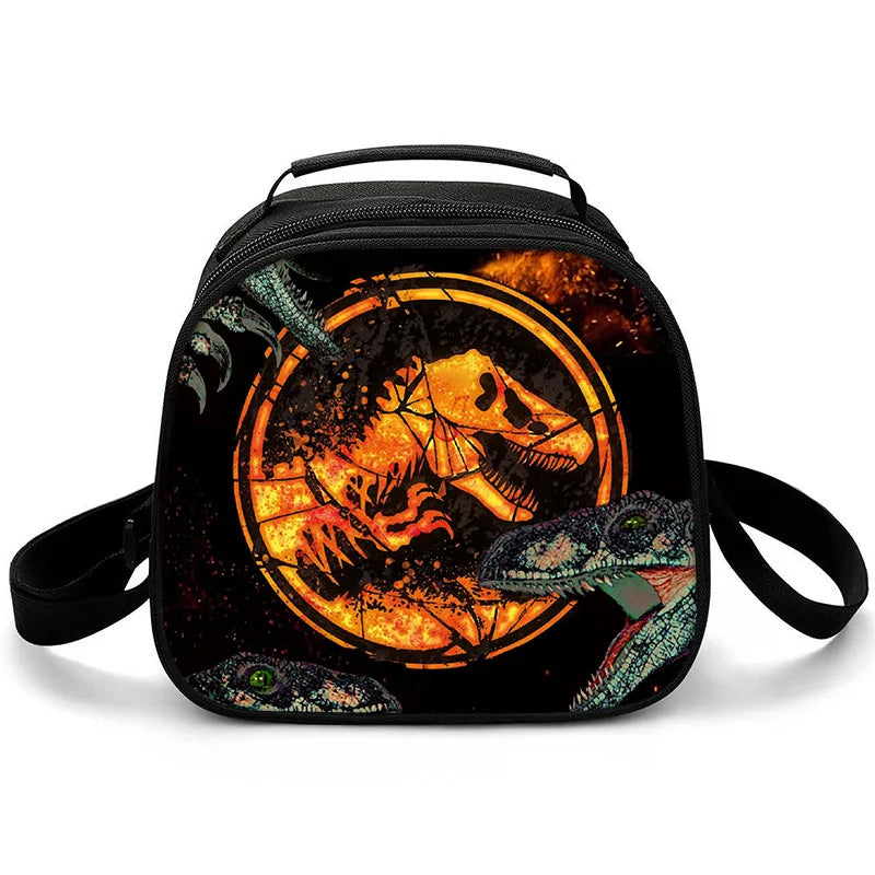 New Jurassic World Dinosaur Boys Girls Kids Crossbody Bags Lunch Box Satchel Lunch Tote Lunch Bag for Children