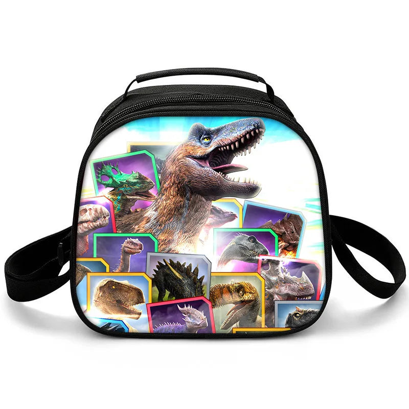 New Jurassic World Dinosaur Boys Girls Kids Crossbody Bags Lunch Box Satchel Lunch Tote Lunch Bag for Children