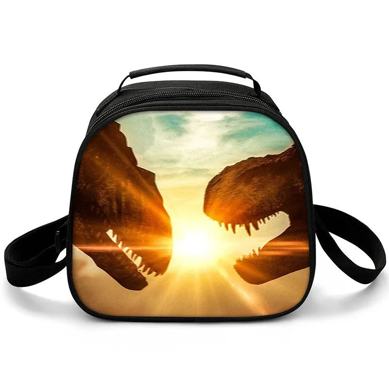 New Jurassic World Dinosaur Boys Girls Kids Crossbody Bags Lunch Box Satchel Lunch Tote Lunch Bag for Children