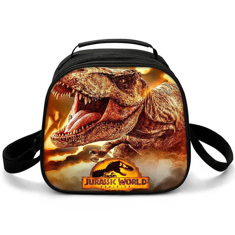 New Jurassic World Dinosaur Boys Girls Kids Crossbody Bags Lunch Box Satchel Lunch Tote Lunch Bag for Children