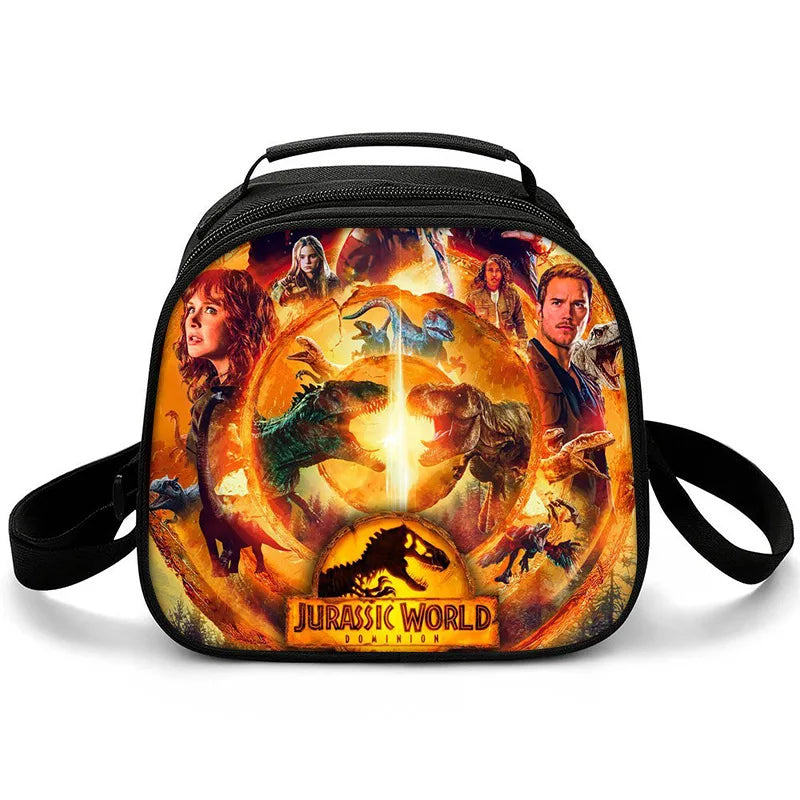 New Jurassic World Dinosaur Boys Girls Kids Crossbody Bags Lunch Box Satchel Lunch Tote Lunch Bag for Children