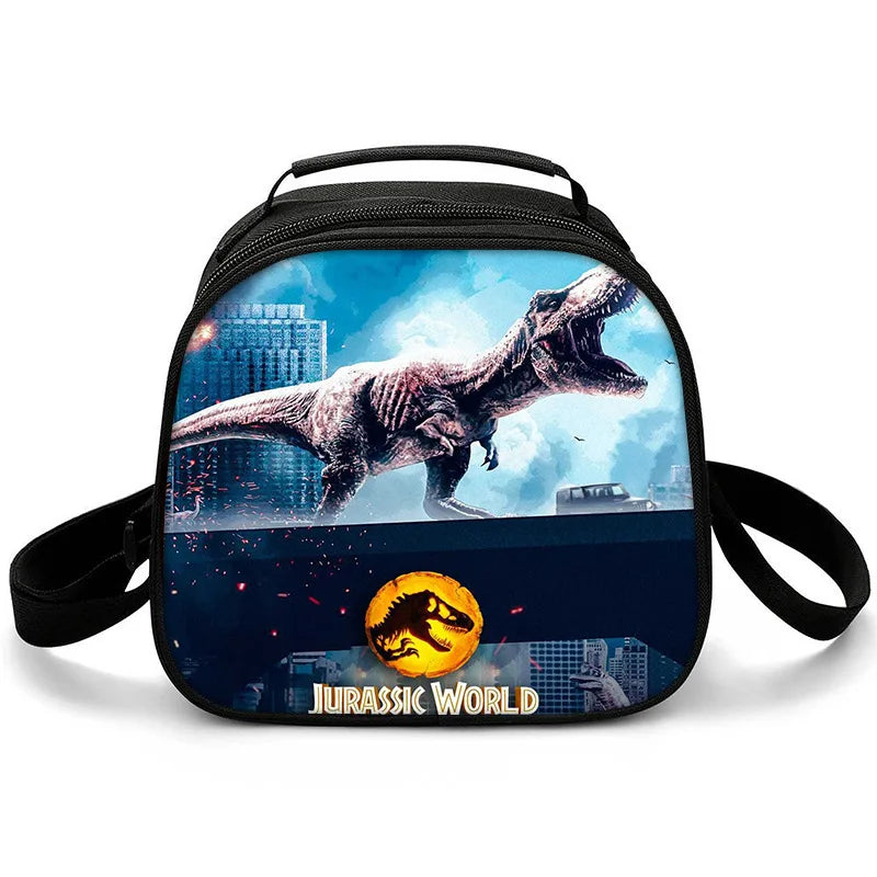 New Jurassic World Dinosaur Boys Girls Kids Crossbody Bags Lunch Box Satchel Lunch Tote Lunch Bag for Children