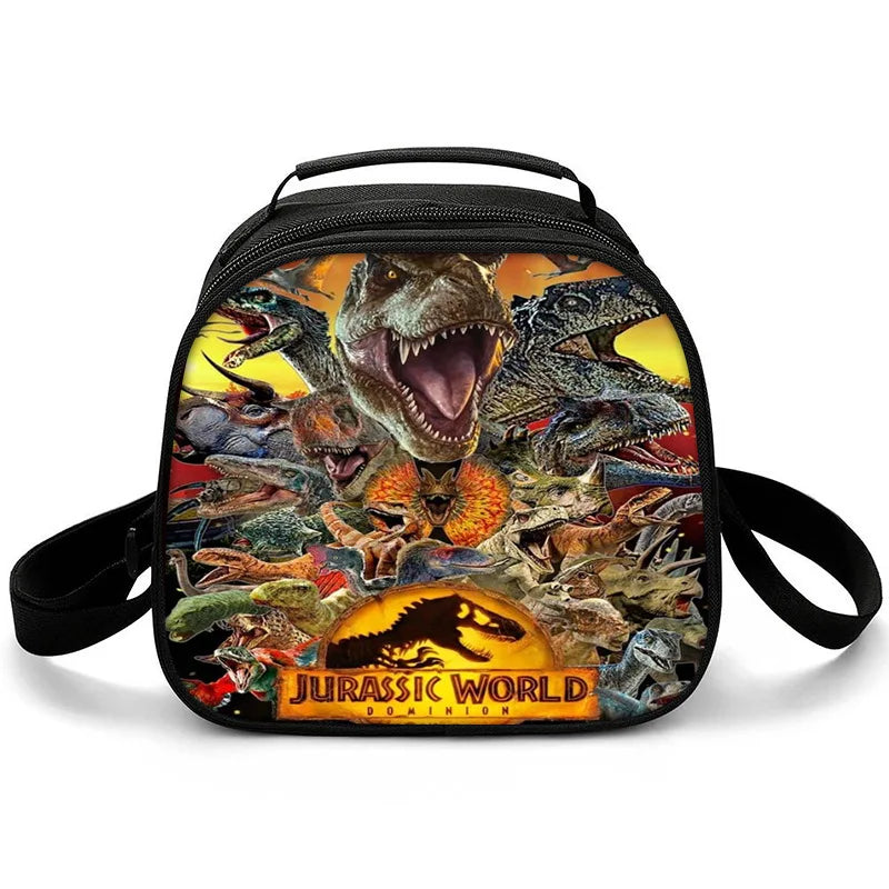 New Jurassic World Dinosaur Boys Girls Kids Crossbody Bags Lunch Box Satchel Lunch Tote Lunch Bag for Children