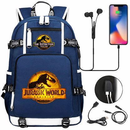 New Jurassic World Park USB Large Capacity Teenagers Schoolbags Women Men Laptop Travel Backpack Girl Boys Kids School Book Bags