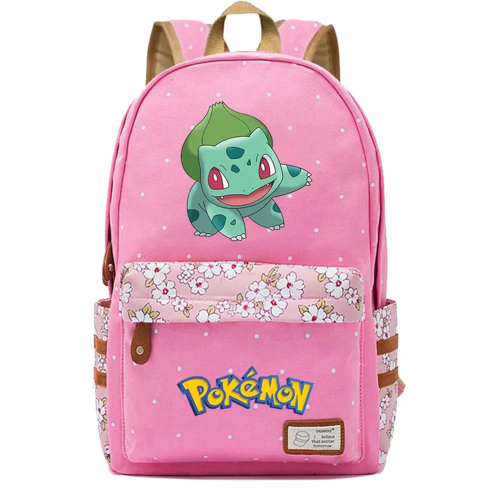 New Kawaii Charmander Squirtle Boy Girl Kids School Book Bags Women Bagpack Teenagers Schoolbags Canvas Travel Laptop Backpack