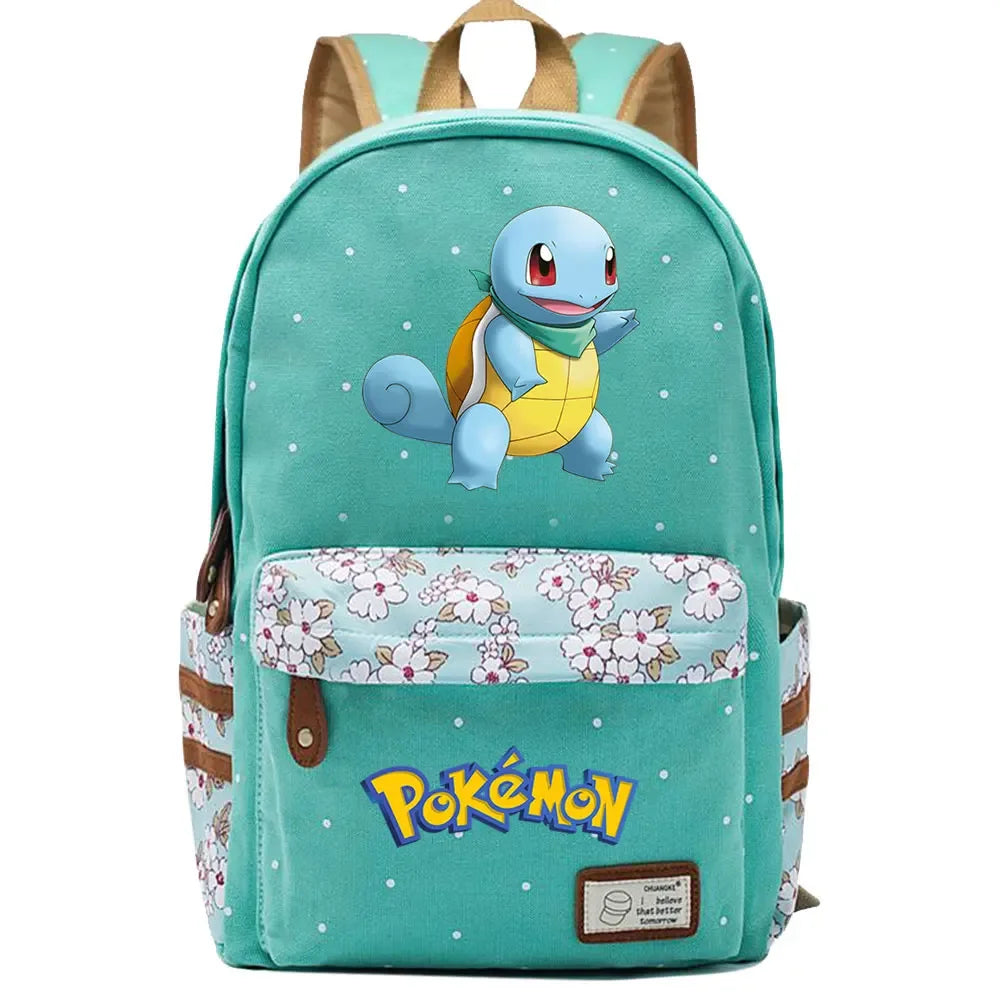 New Kawaii Charmander Squirtle Boy Girl Kids School Book Bags Women Bagpack Teenagers Schoolbags Canvas Travel Laptop Backpack