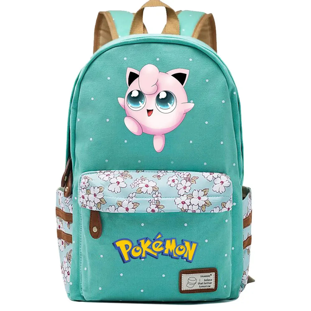 New Kawaii Charmander Squirtle Boy Girl Kids School Book Bags Women Bagpack Teenagers Schoolbags Canvas Travel Laptop Backpack