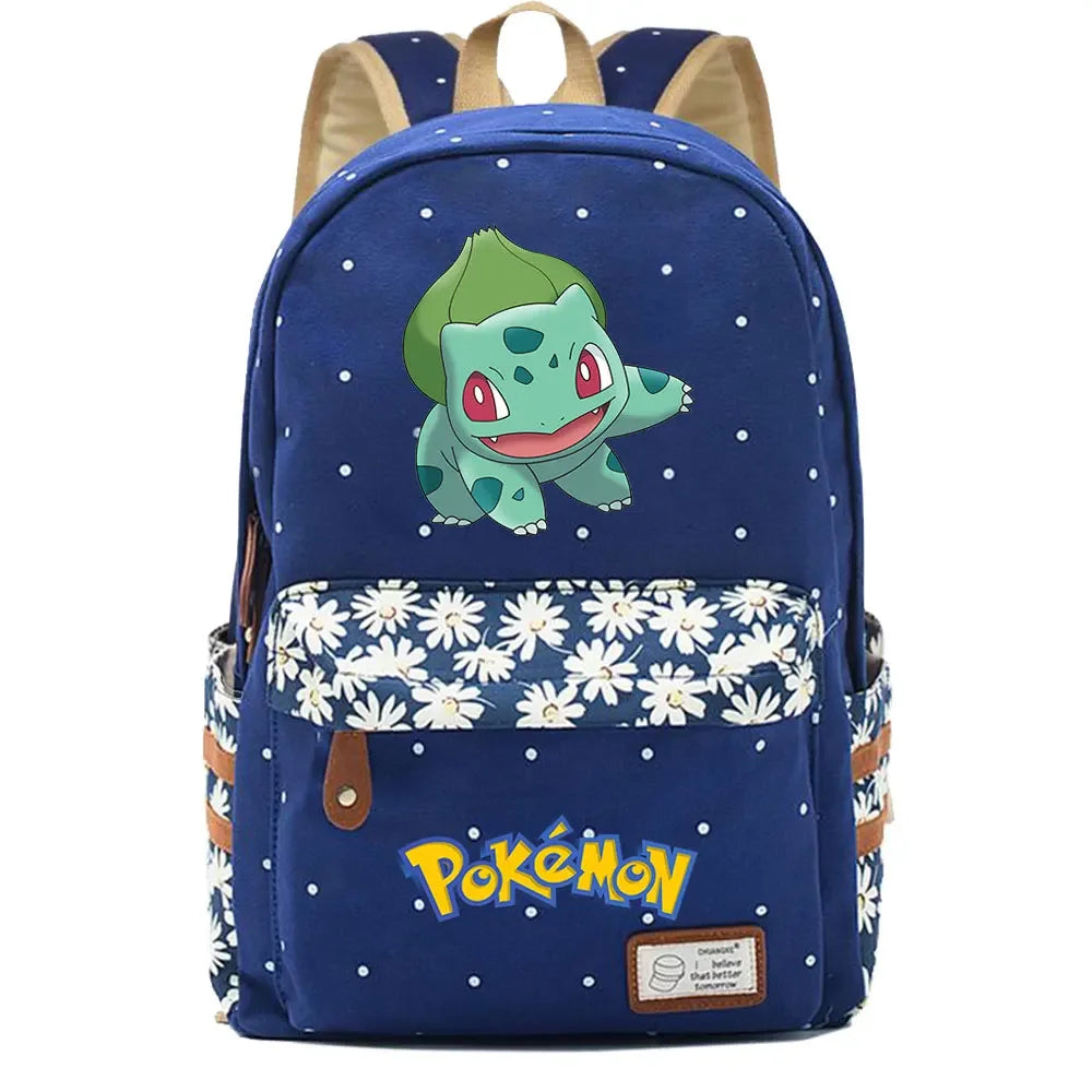 New Kawaii Charmander Squirtle Boy Girl Kids School Book Bags Women Bagpack Teenagers Schoolbags Canvas Travel Laptop Backpack