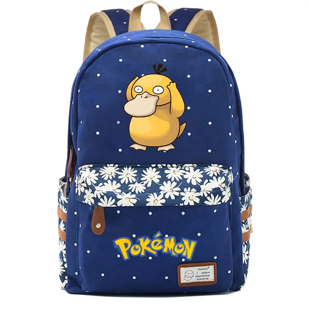 New Kawaii Charmander Squirtle Boy Girl Kids School Book Bags Women Bagpack Teenagers Schoolbags Canvas Travel Laptop Backpack