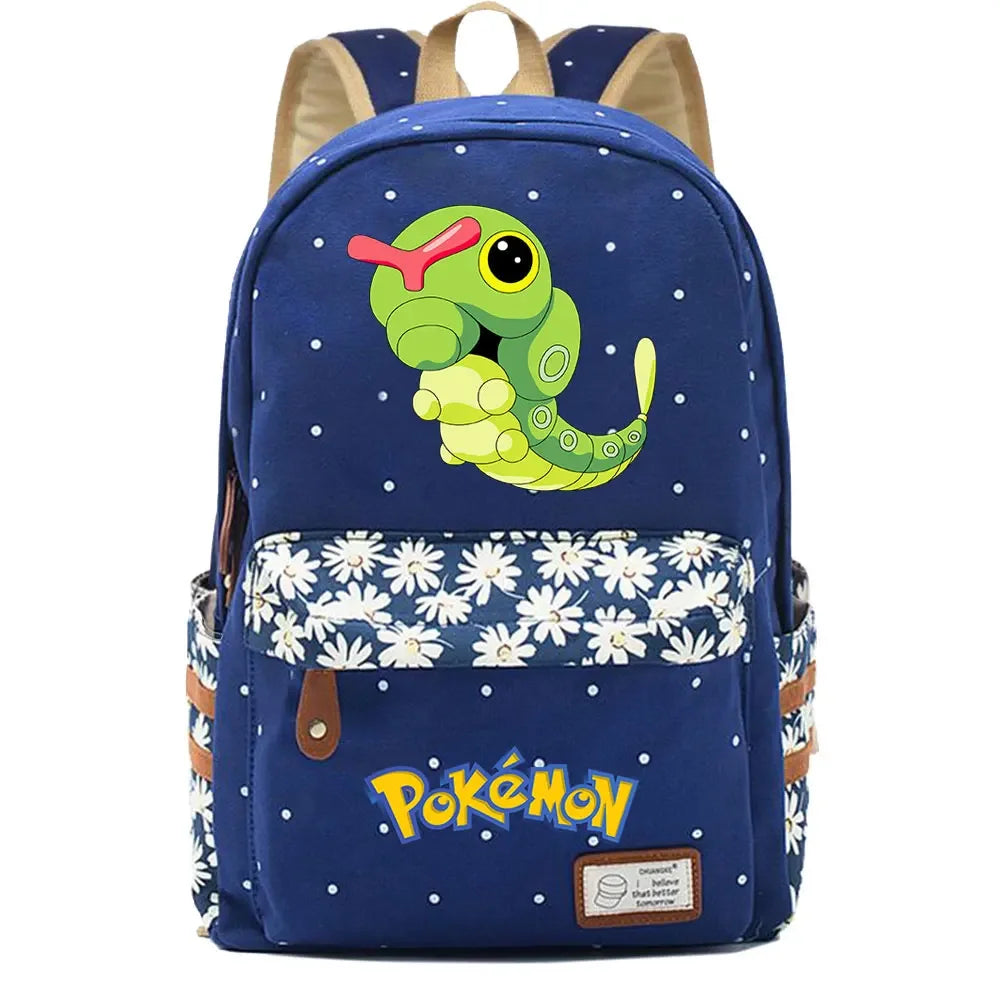 New Kawaii Charmander Squirtle Boy Girl Kids School Book Bags Women Bagpack Teenagers Schoolbags Canvas Travel Laptop Backpack