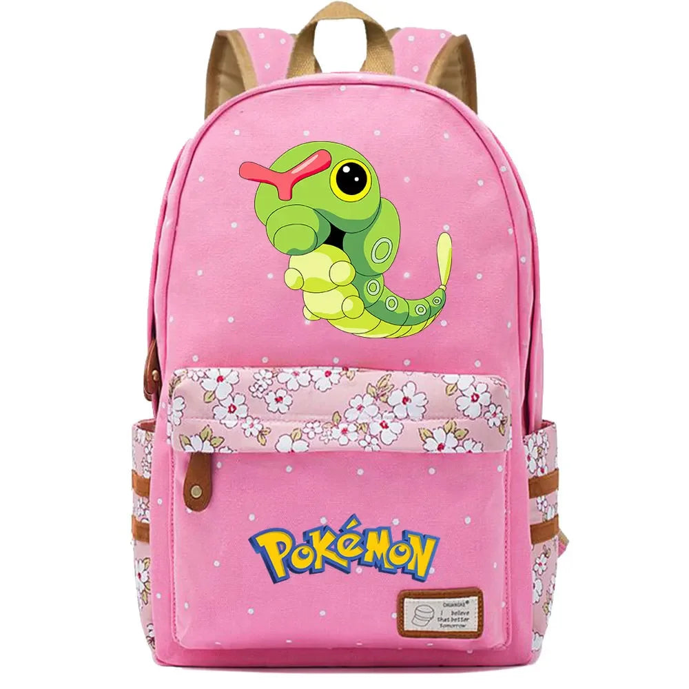 New Kawaii Charmander Squirtle Boy Girl Kids School Book Bags Women Bagpack Teenagers Schoolbags Canvas Travel Laptop Backpack
